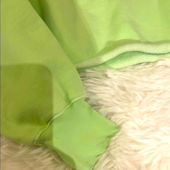 NEON Green Cropped Sweatshirt and Tank Set - Picture 4 of 5